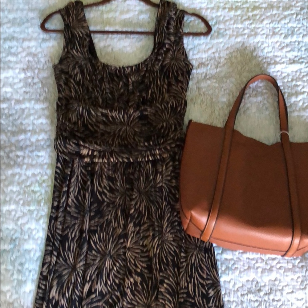 Tan and black dress